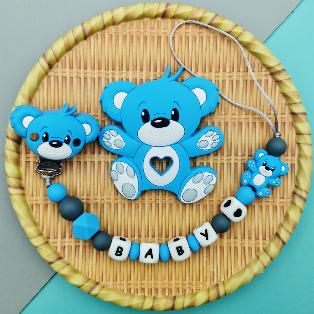 Baby Food Teether - Kustom Inggris Rusia Silikon Nama Huruf