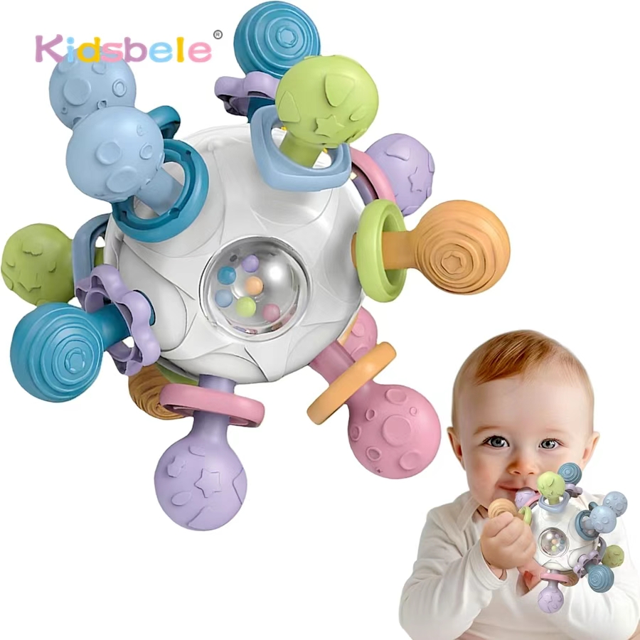 Baby Food Teether - Mainan Bola Multi Sensorik Goyang, Pegang,