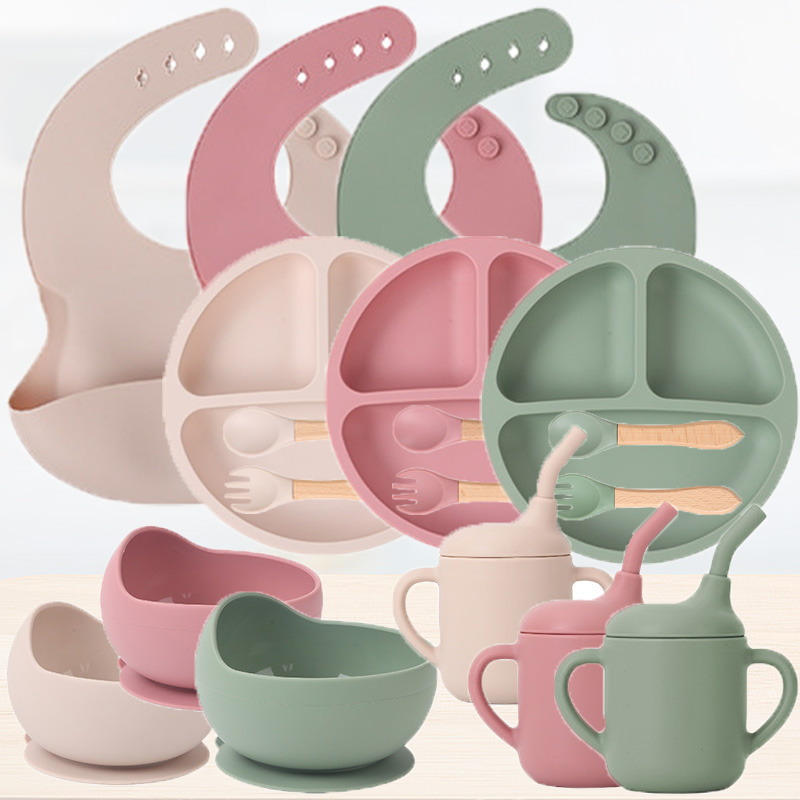 Baby Food Kids - Set peralatan makan silikon anak-anak, Set