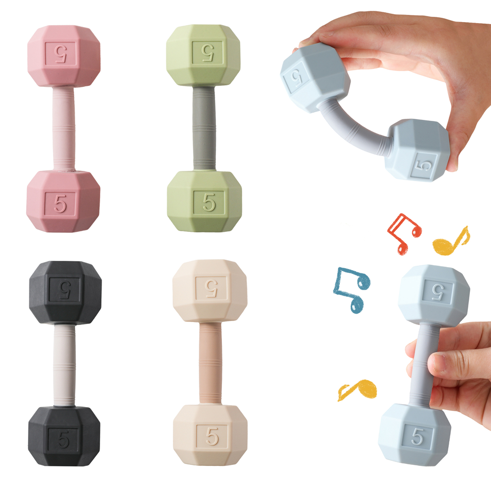 Baby Food Teether - Mainan Gigitan Bayi Silikon Bentuk Dumbbell