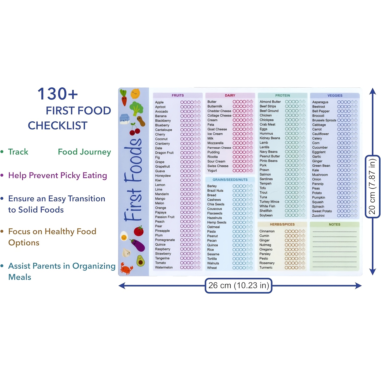 Pencatat Makanan Pertama Bayi, - Baby Food Checklist ulasan dan harga