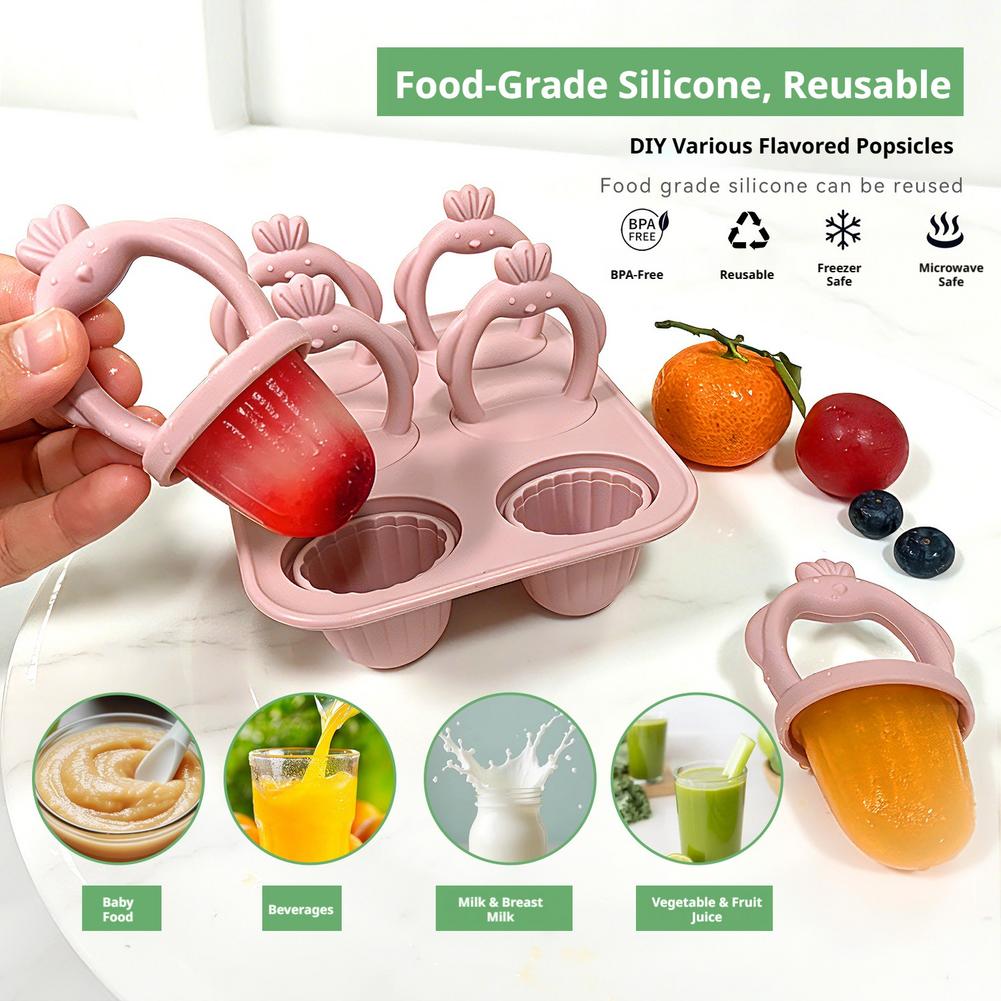 1set Cetakan Es Loli Silikon E - Baby Food Homemade ulasan dan harga